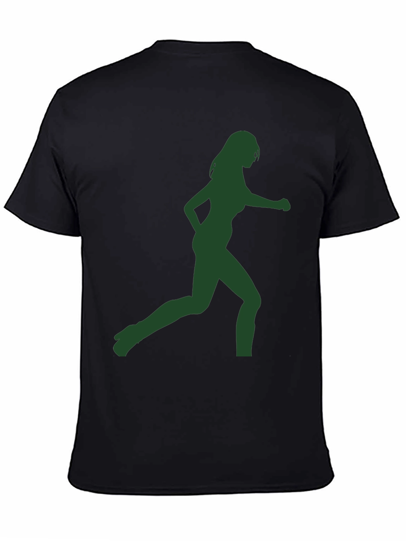 Green Silhouette Womans Running Graphic T-Shirt
