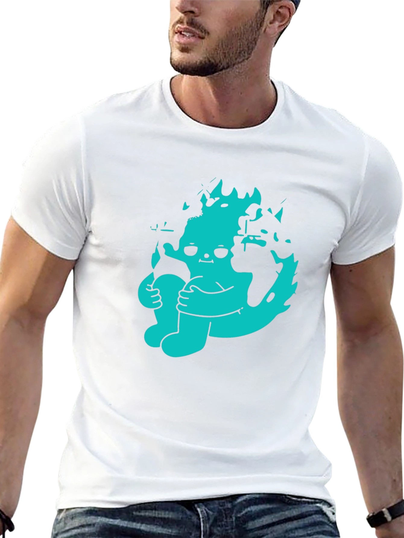 Graphic Print Crew Neck Tee - Earth Day Apparel