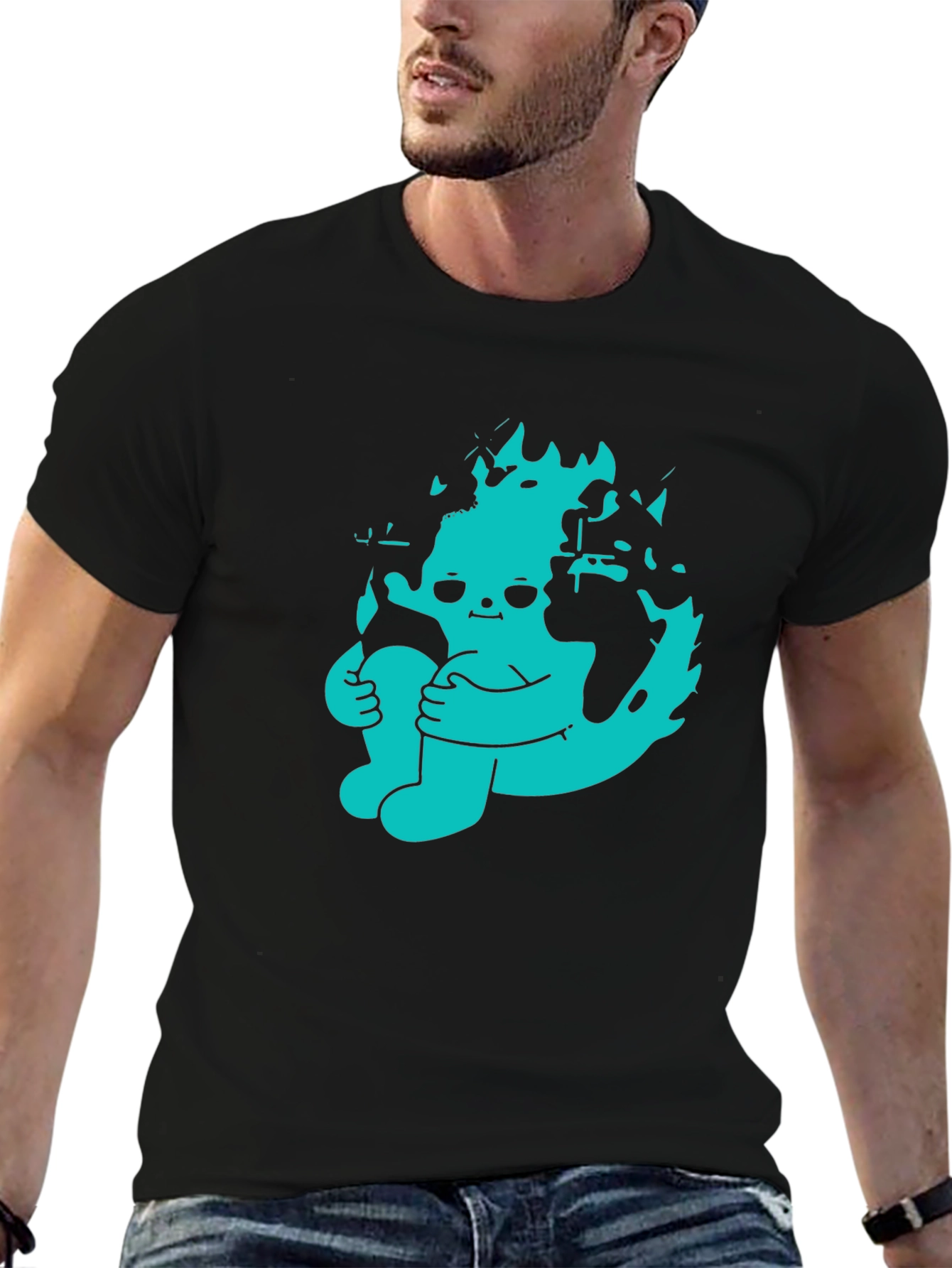 Graphic Print Crew Neck Tee - Earth Day Apparel