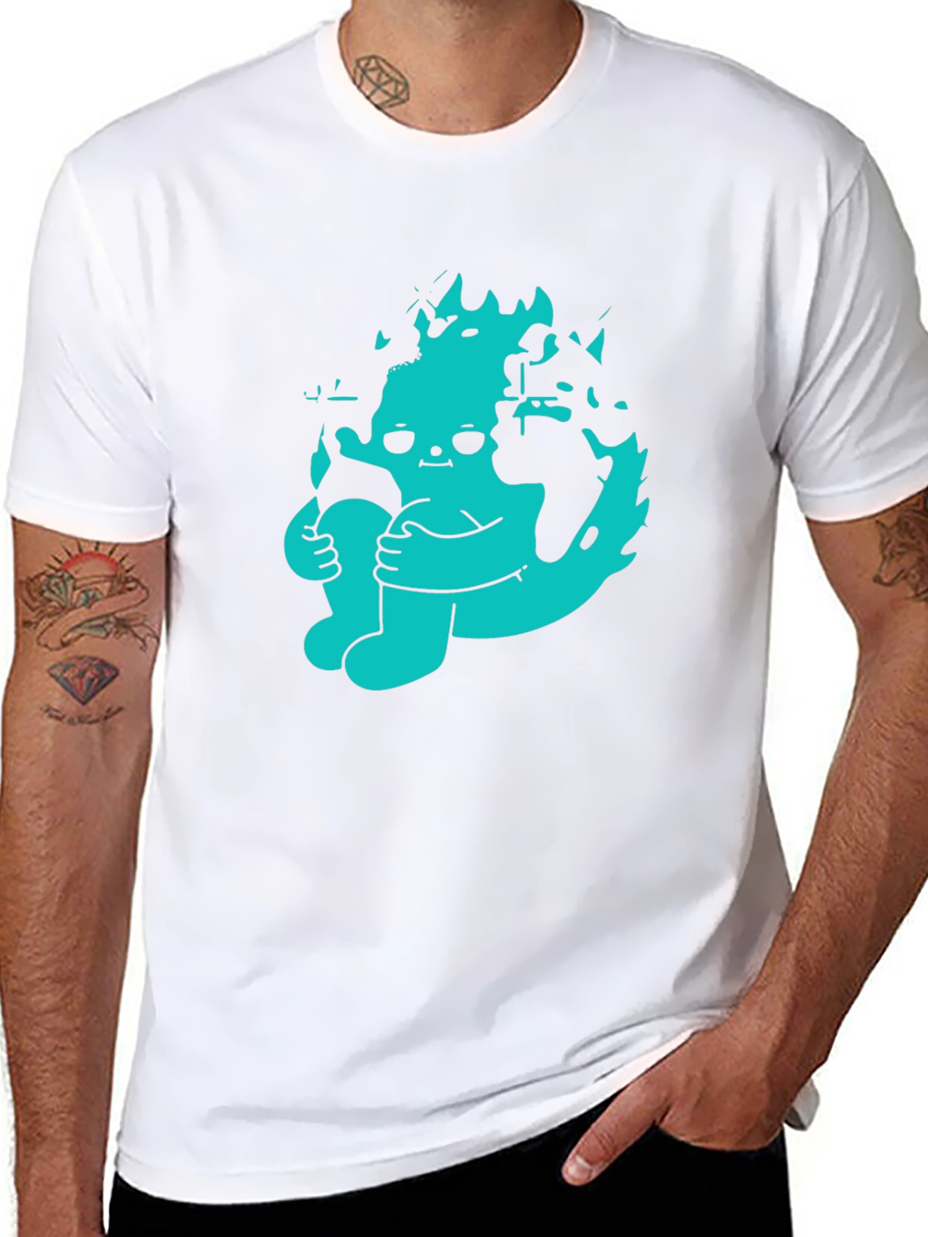 Graphic Print Crew Neck Tee - Earth Day Apparel
