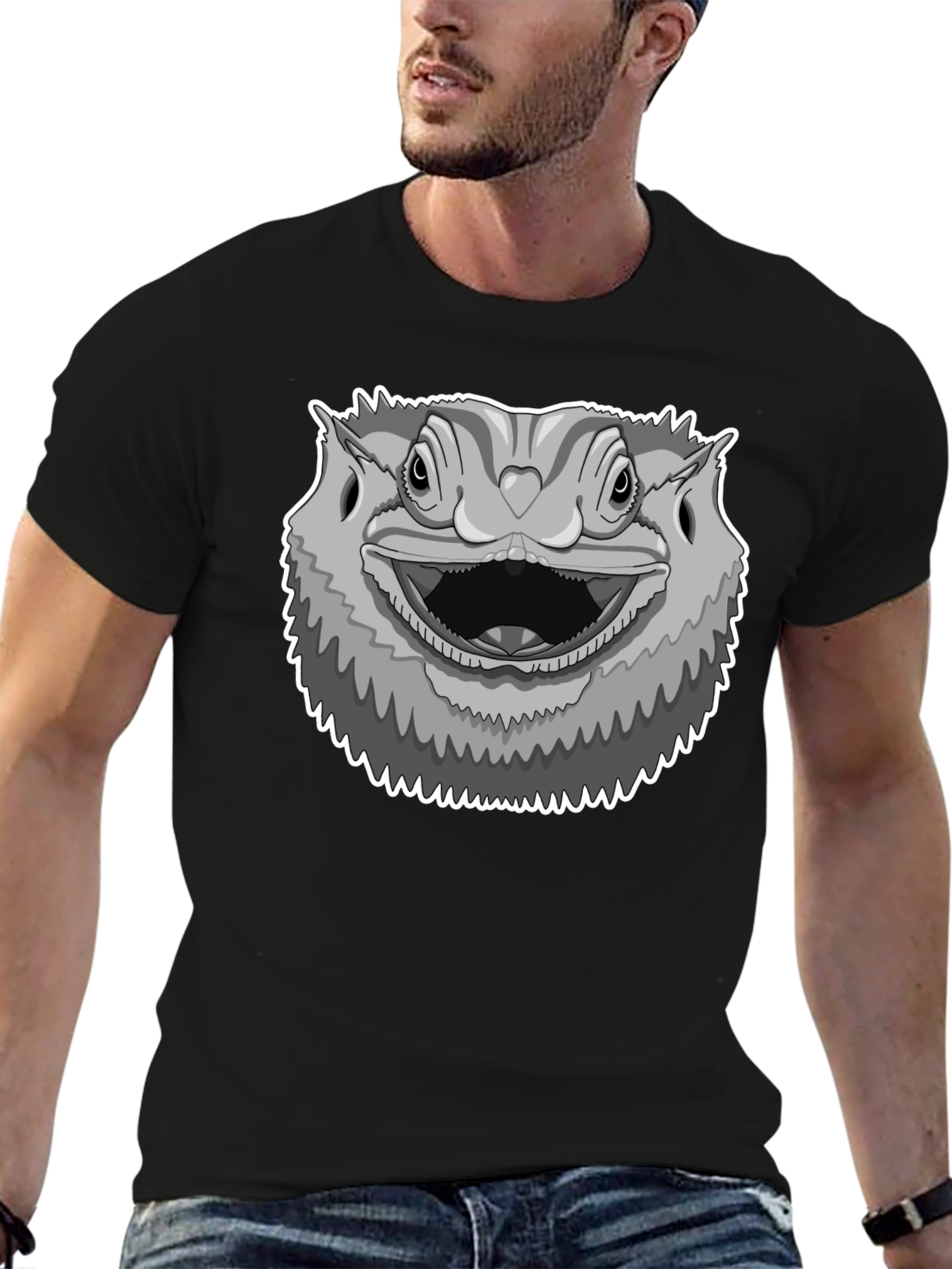 Bearded Dragon Graphic Tee - Unisex Black T-Shirt