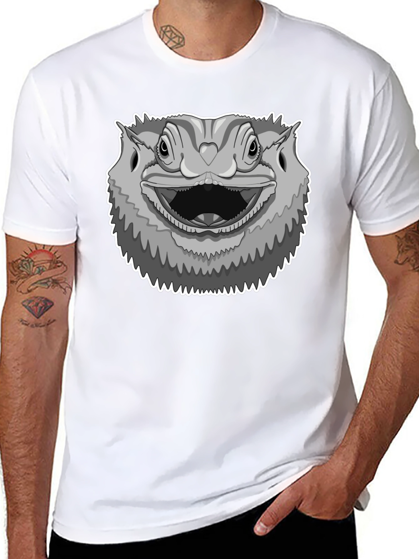 Bearded Dragon Graphic Tee - Unisex Black T-Shirt