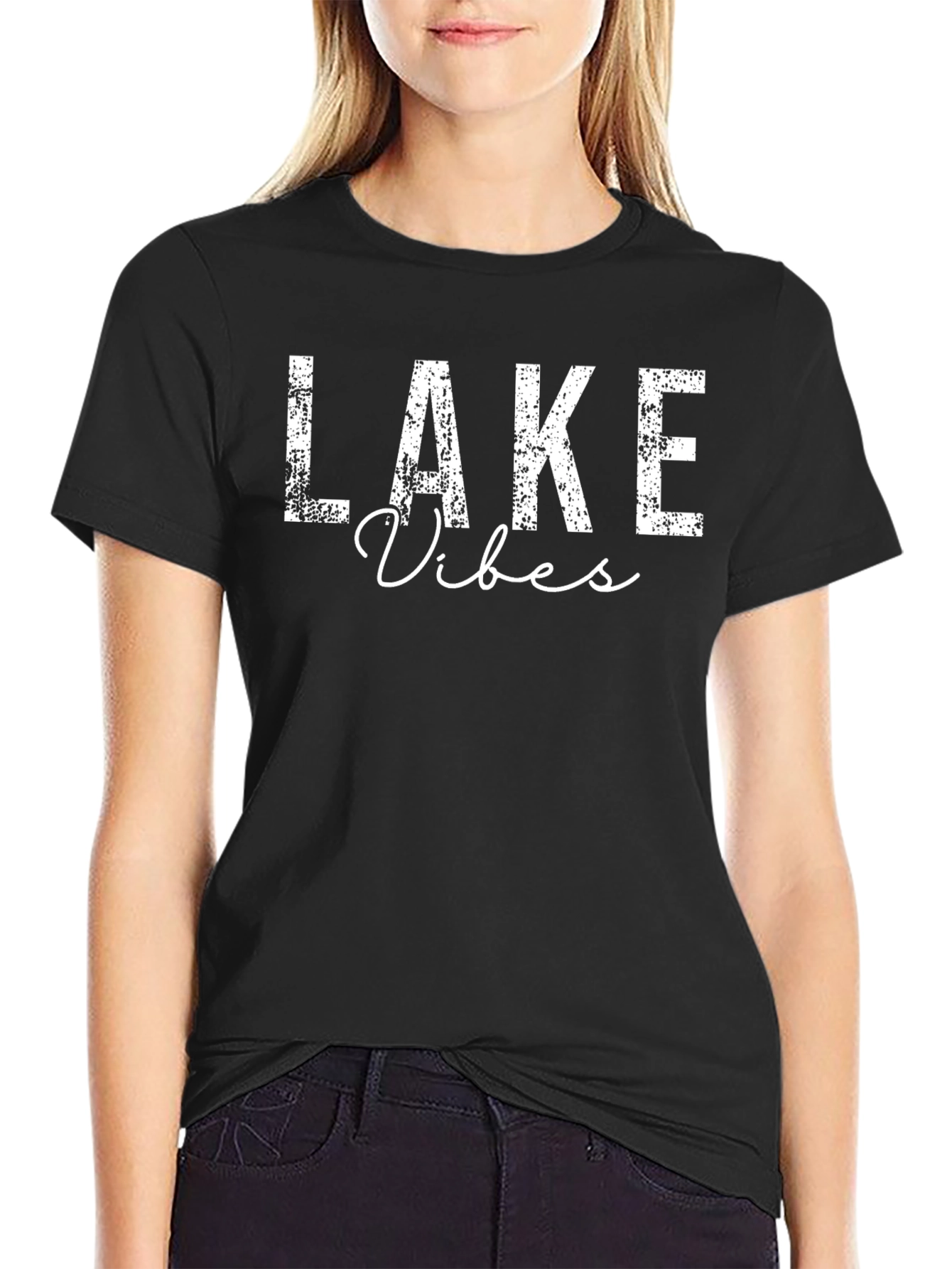 Lake Vibes Black Graphic Tee