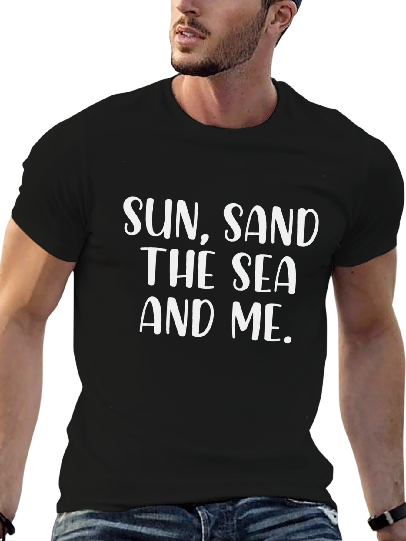 Sun Sand Sea and Me Graphic Tee - Black