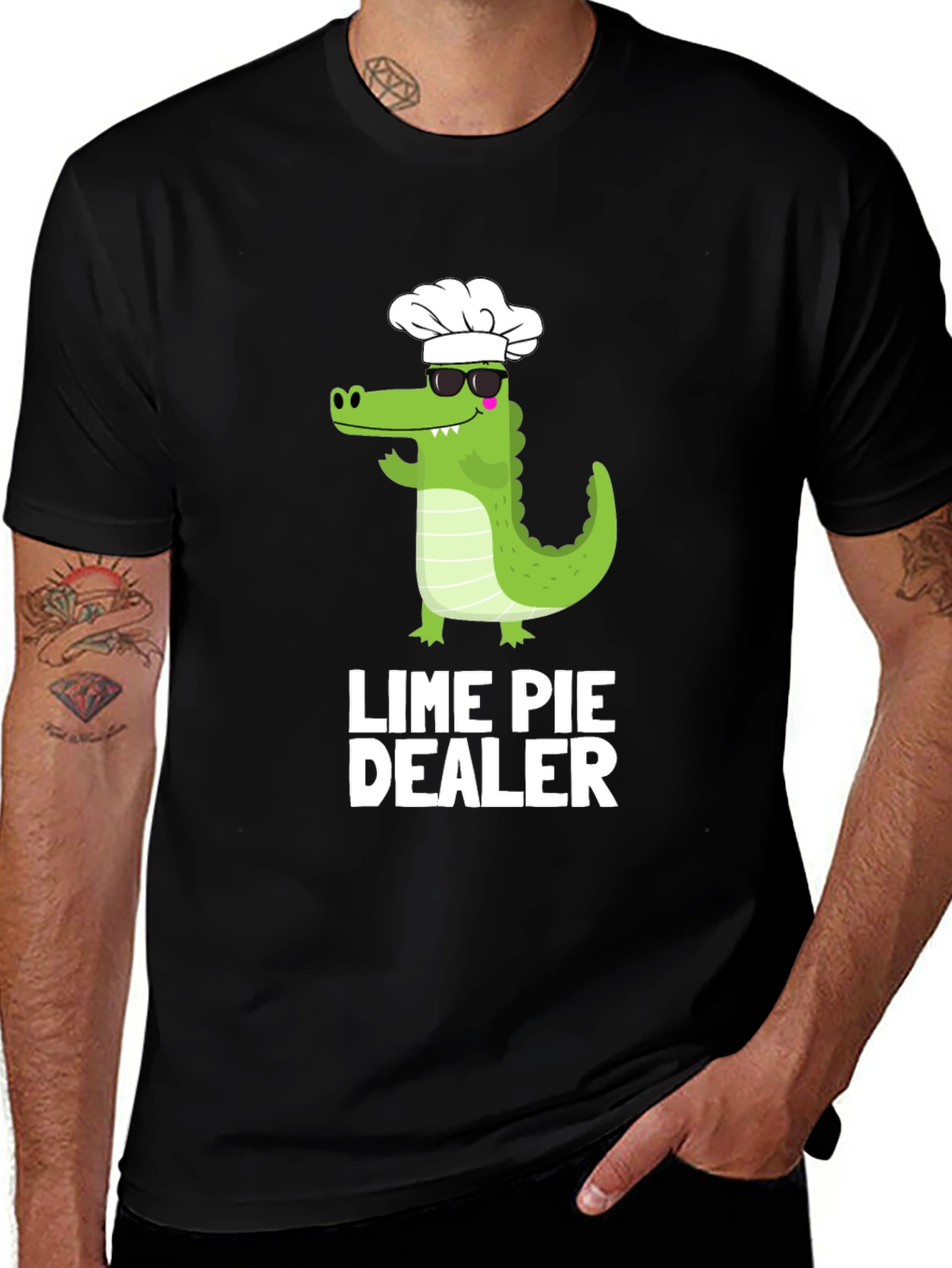 Lime Pie Dealer T-Shirt - Chef Alligator Design