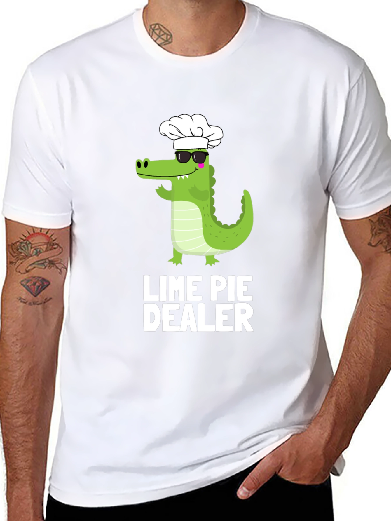Lime Pie Dealer T-Shirt - Chef Alligator Design