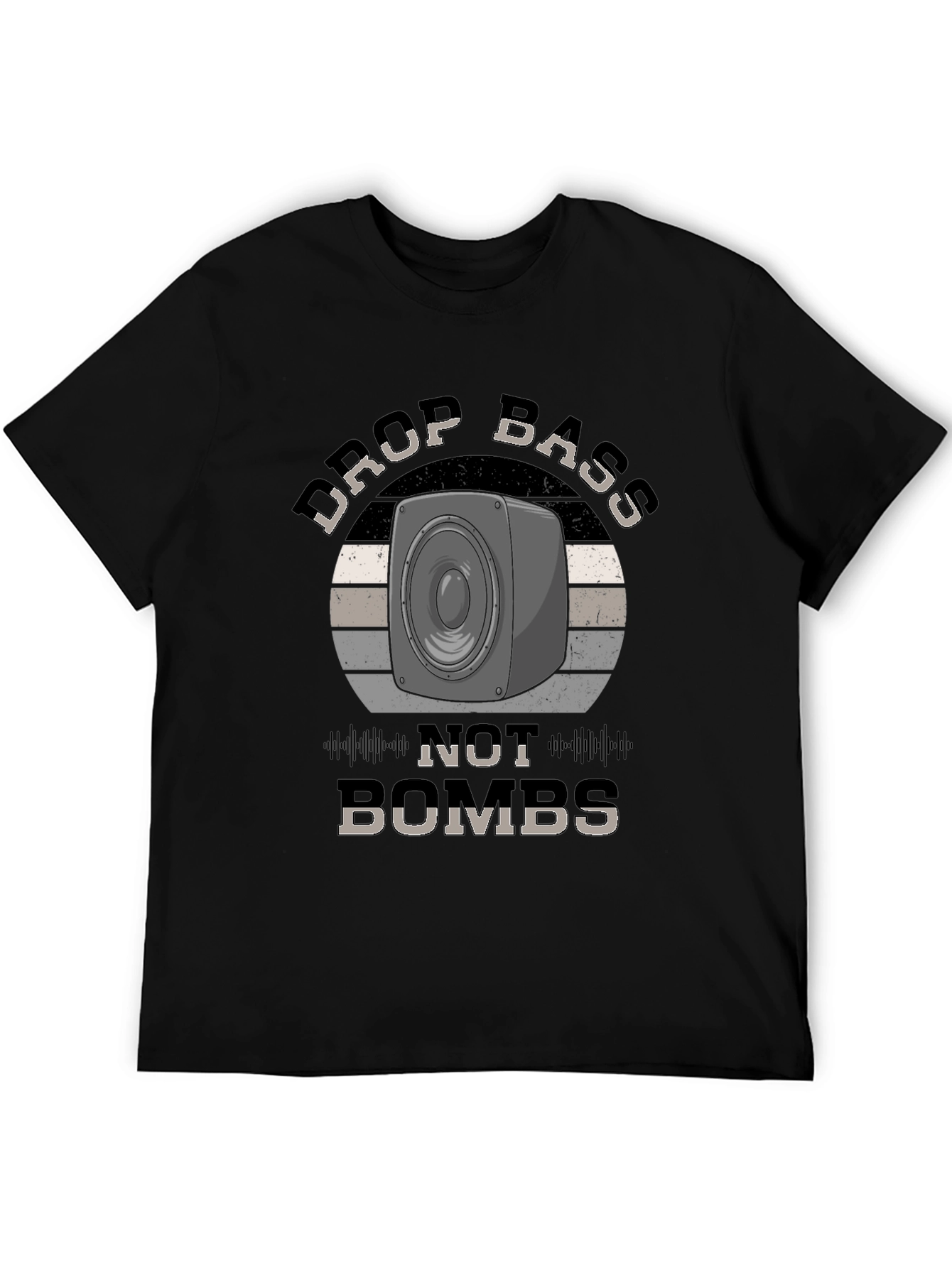 Drop Bass Not Bombs Black Graphic Tee