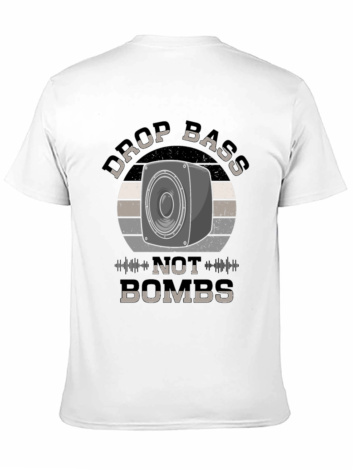Drop Bass Not Bombs Black Graphic Tee