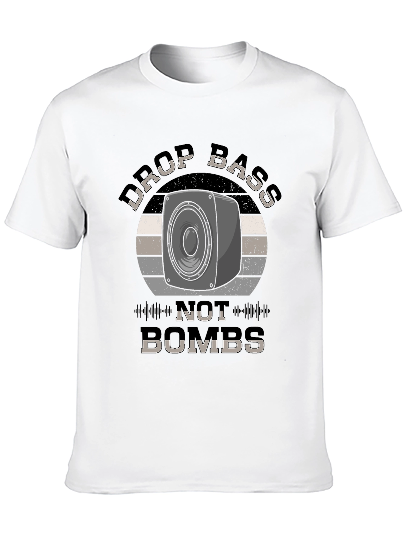 Drop Bass Not Bombs Black Graphic Tee