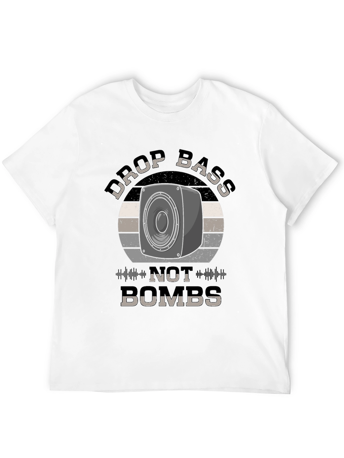 Drop Bass Not Bombs Black Graphic Tee
