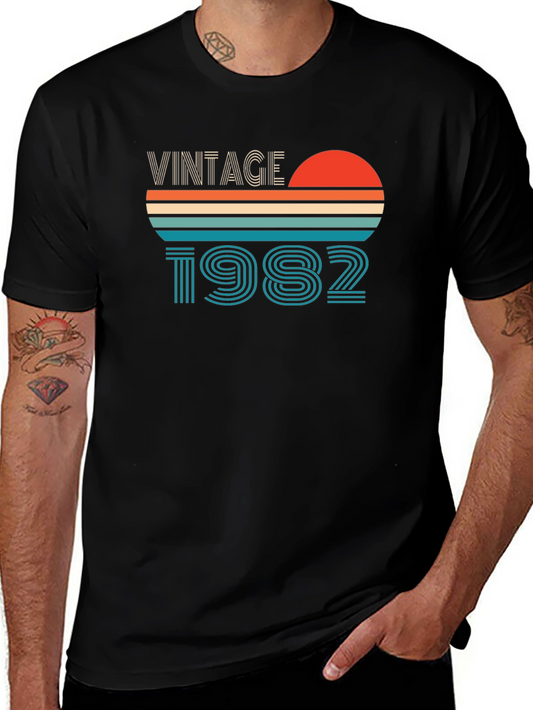 Vintage 1982 Graphic Tee - Retro Birthday Shirt