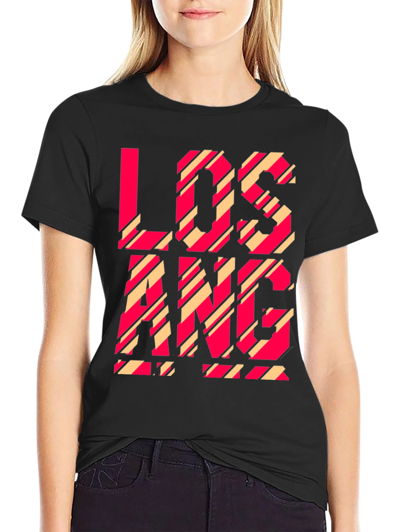 Los Angeles Graphic Tee - Black Cotton Blend