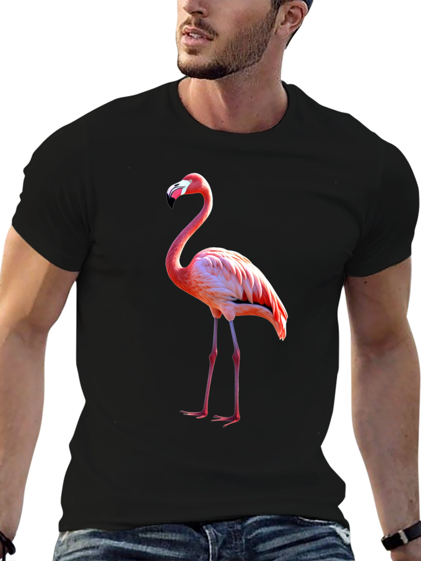 Flamingo T-Shirt - Black Unique Graphic Tee