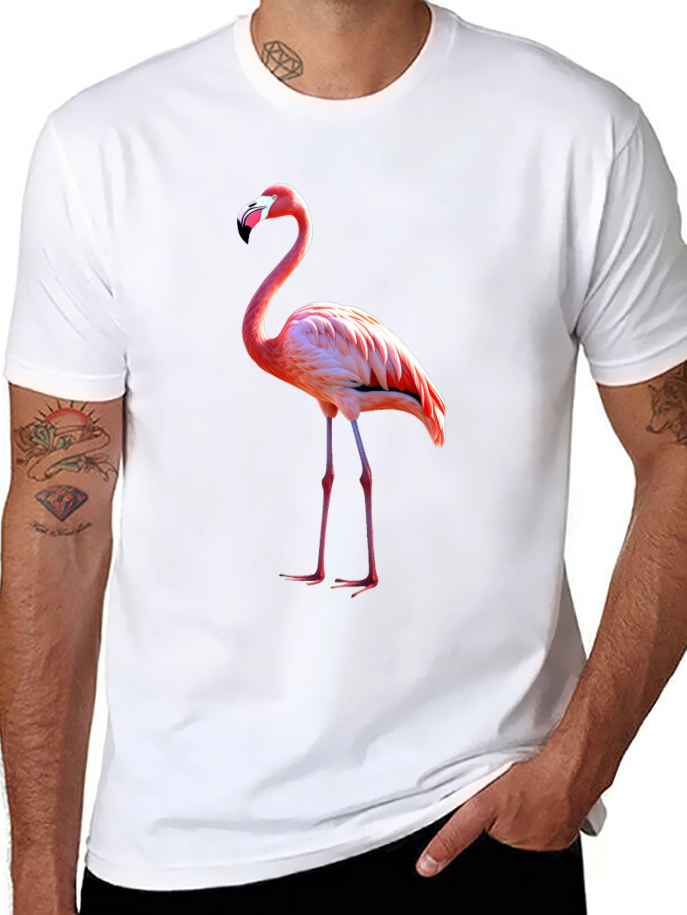 Flamingo T-Shirt - Black Unique Graphic Tee