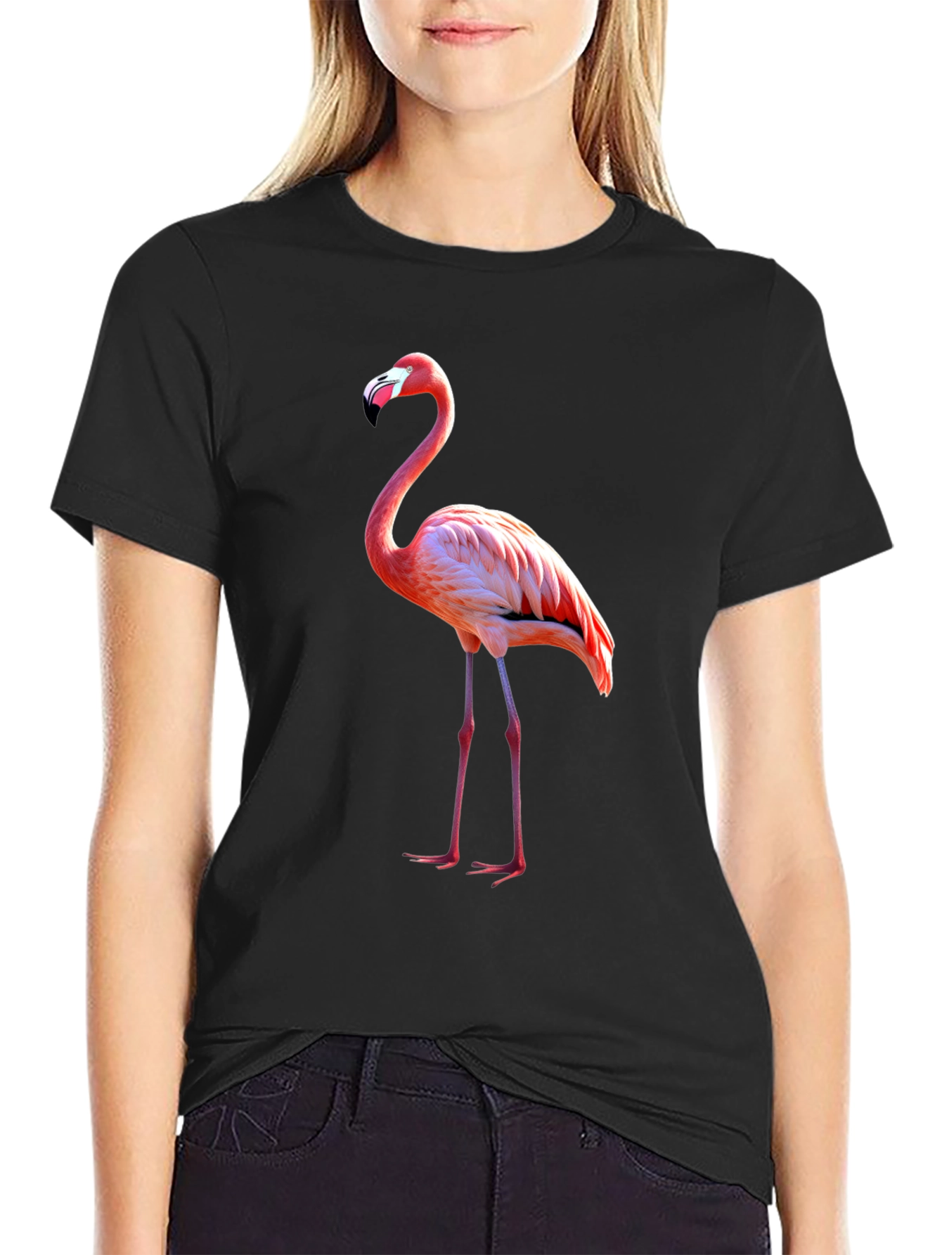Flamingo T-Shirt - Black Unique Graphic Tee