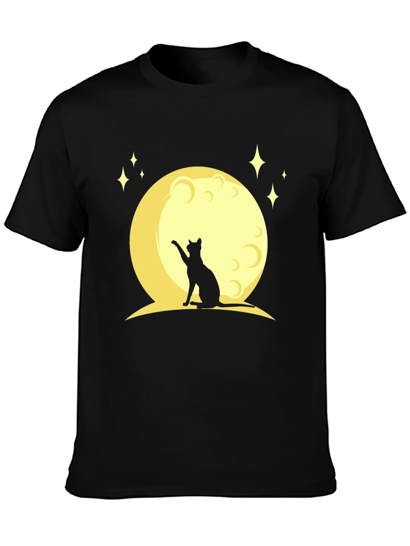 Black Cat Moon Graphic T-Shirt
