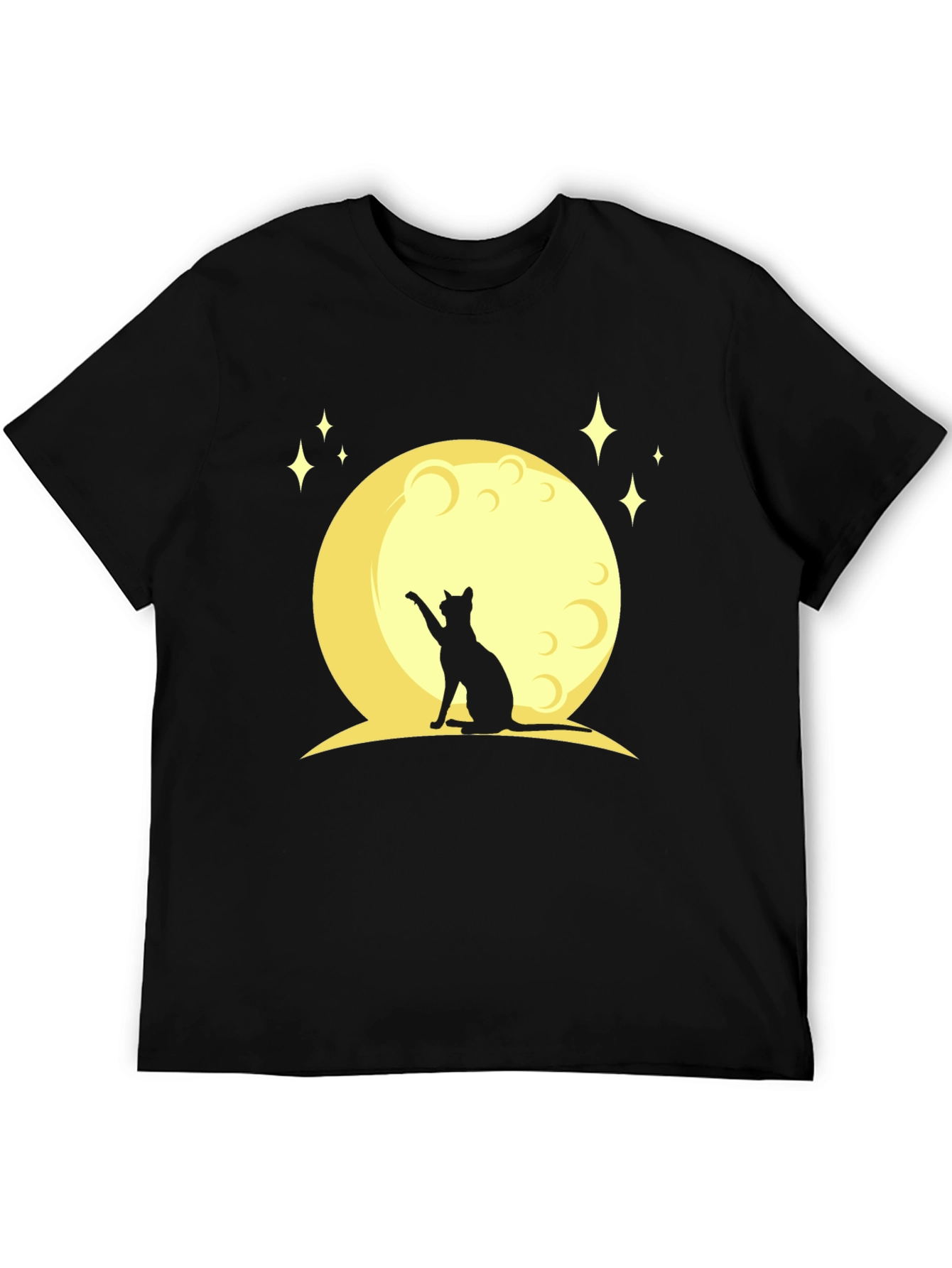 Black Cat Moon Graphic T-Shirt