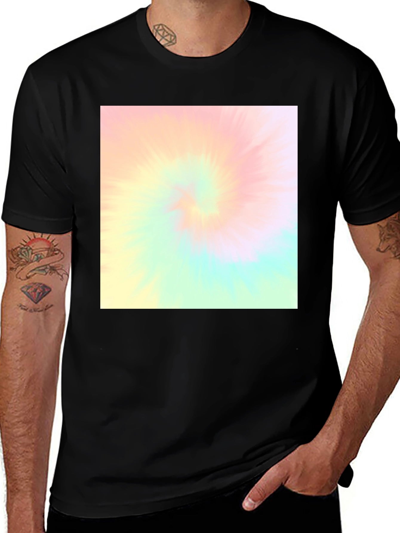 Retro Tie-Dye Black T-Shirt