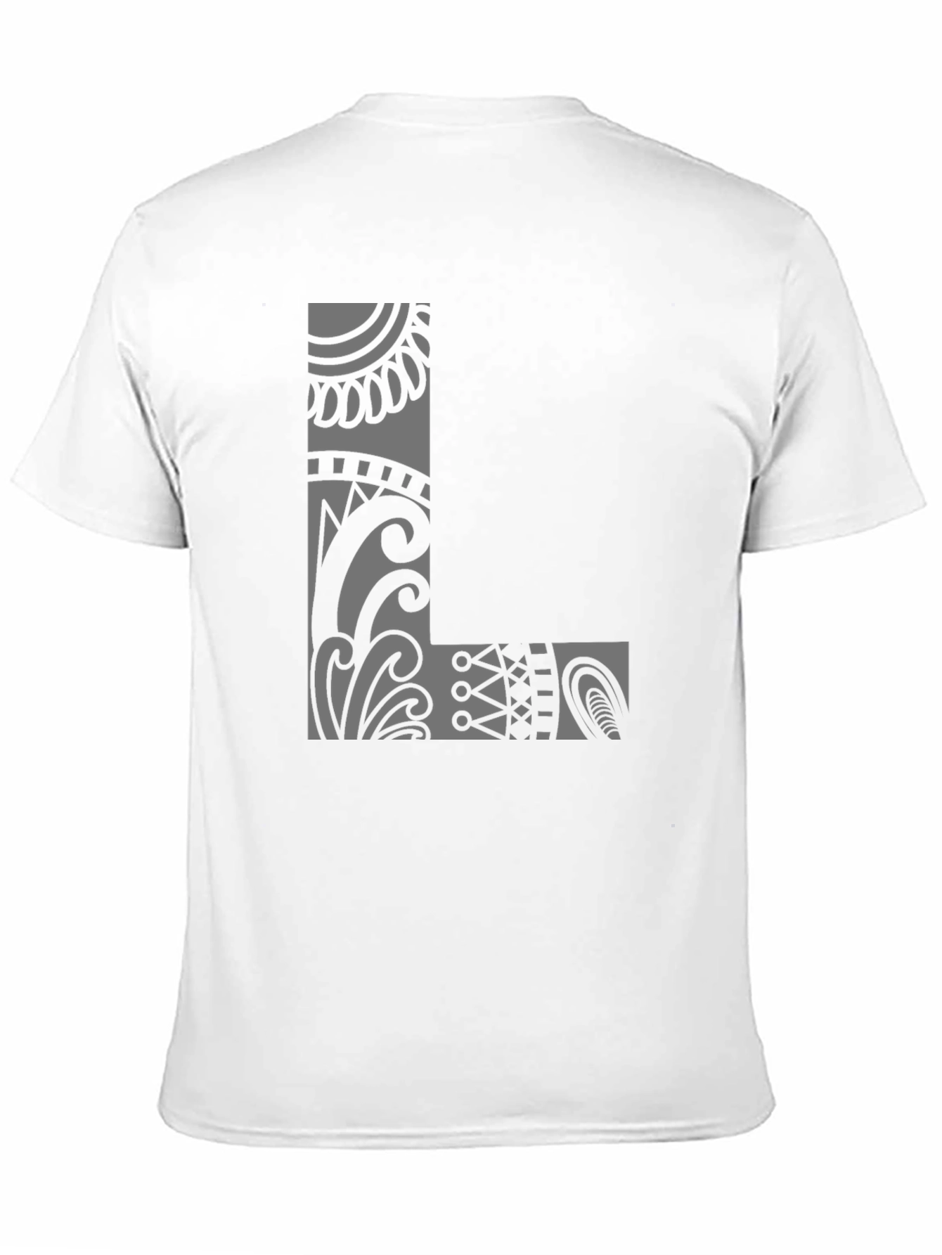 Tribal L Design Black T-Shirt - Stylish & Unique