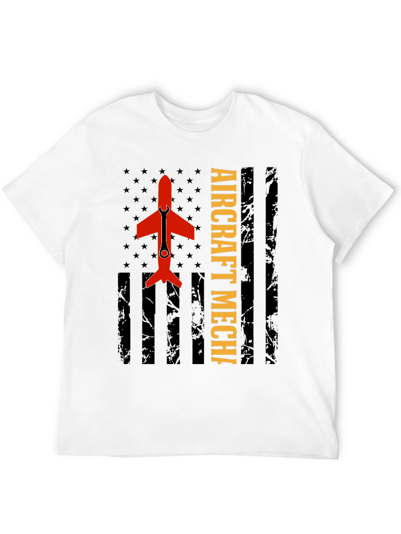 Aircraft Mechanic Tee - Patriotic Flag Design