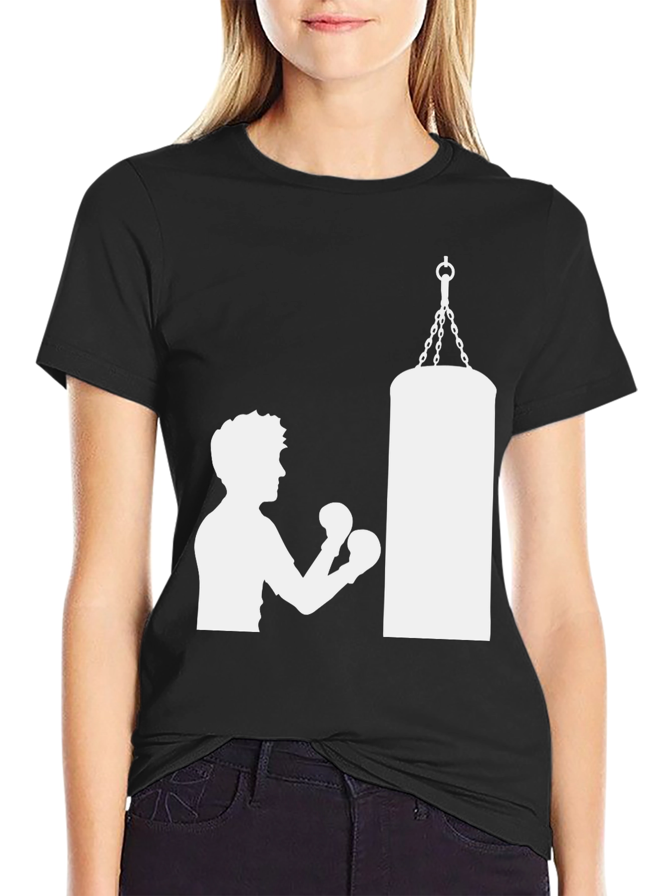 Boxing Silhouette T-Shirt - Punching Bag Graphic Tee