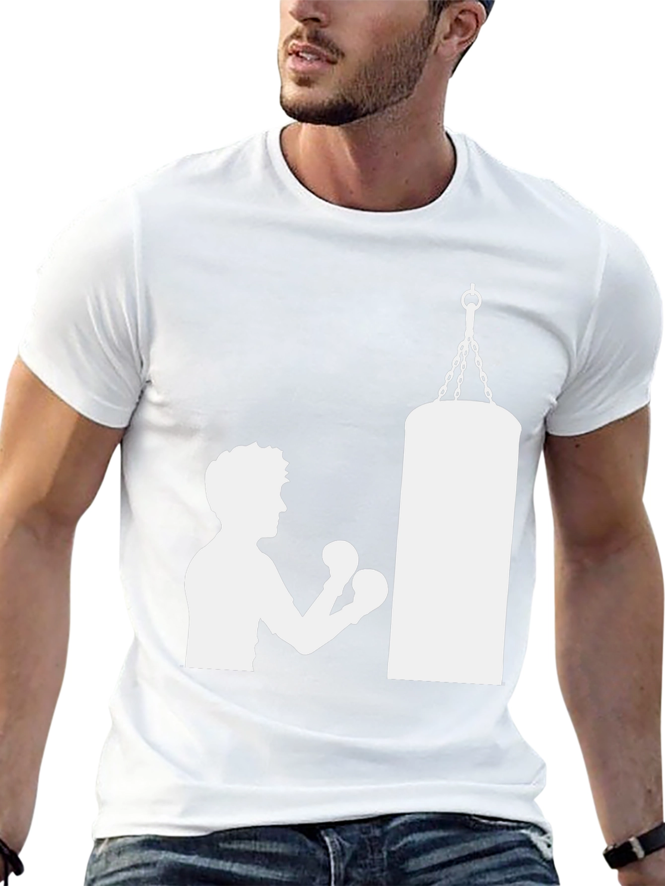 Boxing Silhouette T-Shirt - Punching Bag Graphic Tee