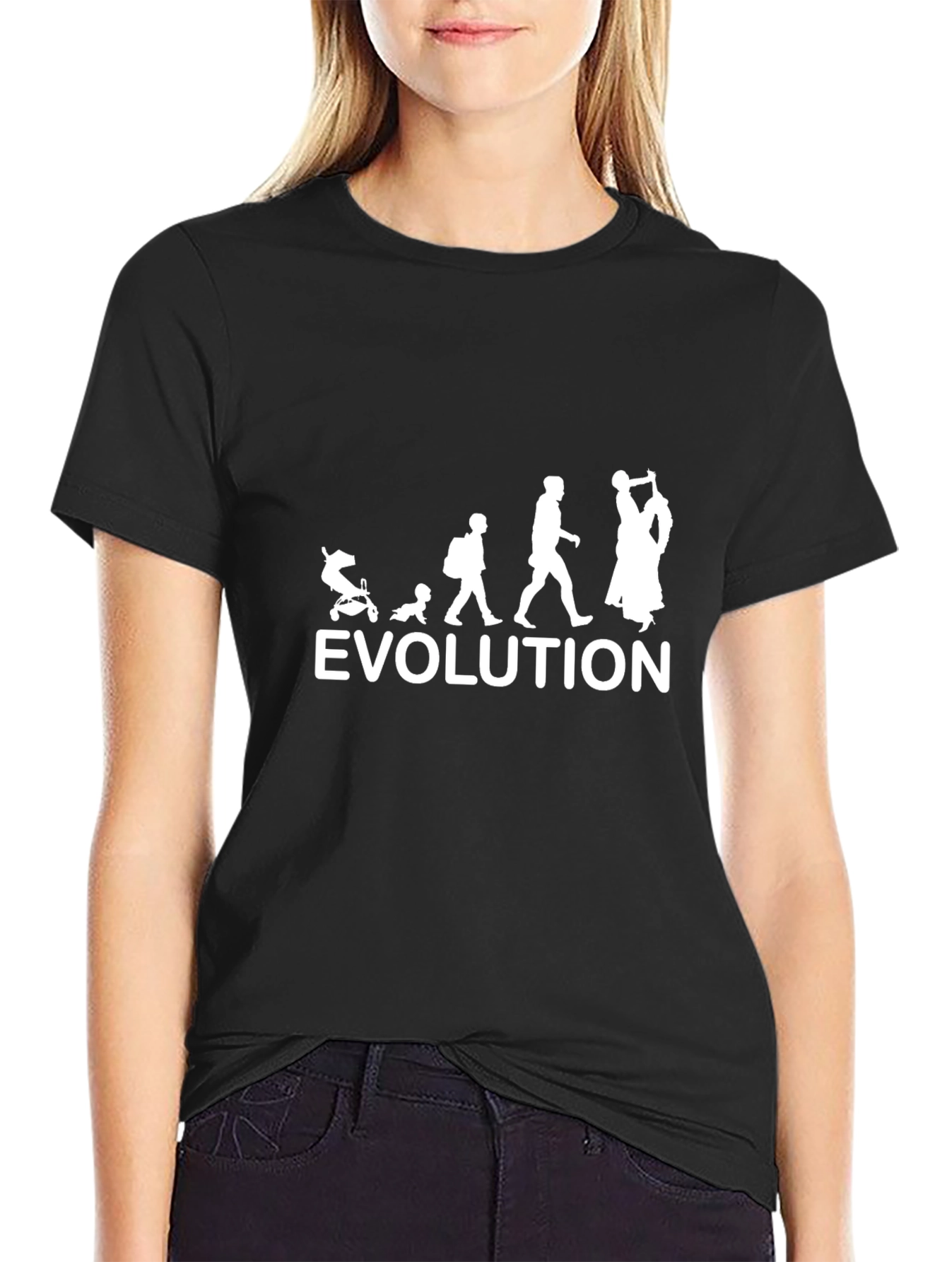Evolution Black Graphic Tee - Mens Novelty T-Shirt