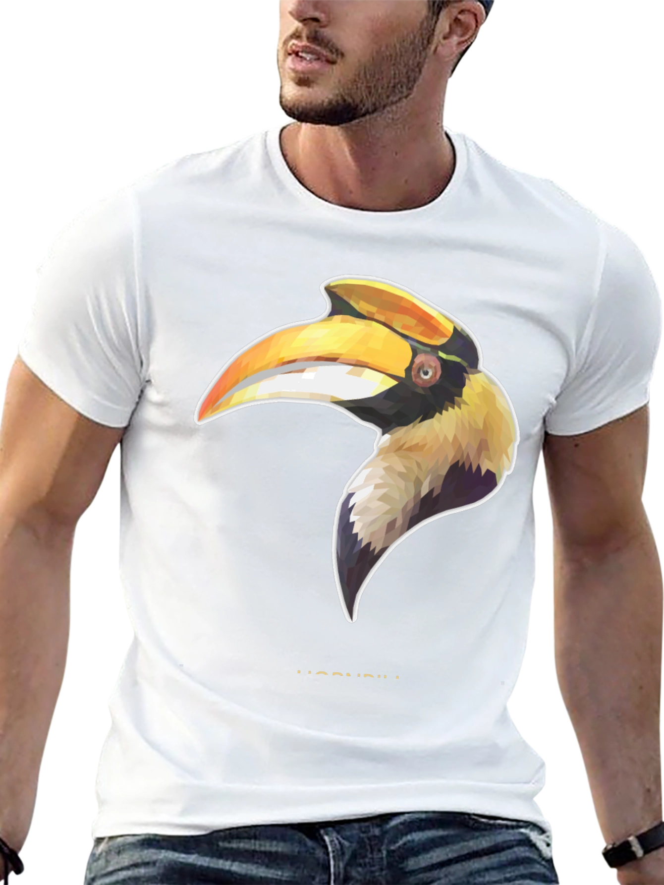 Hornbill Graphic Print Black T-Shirt