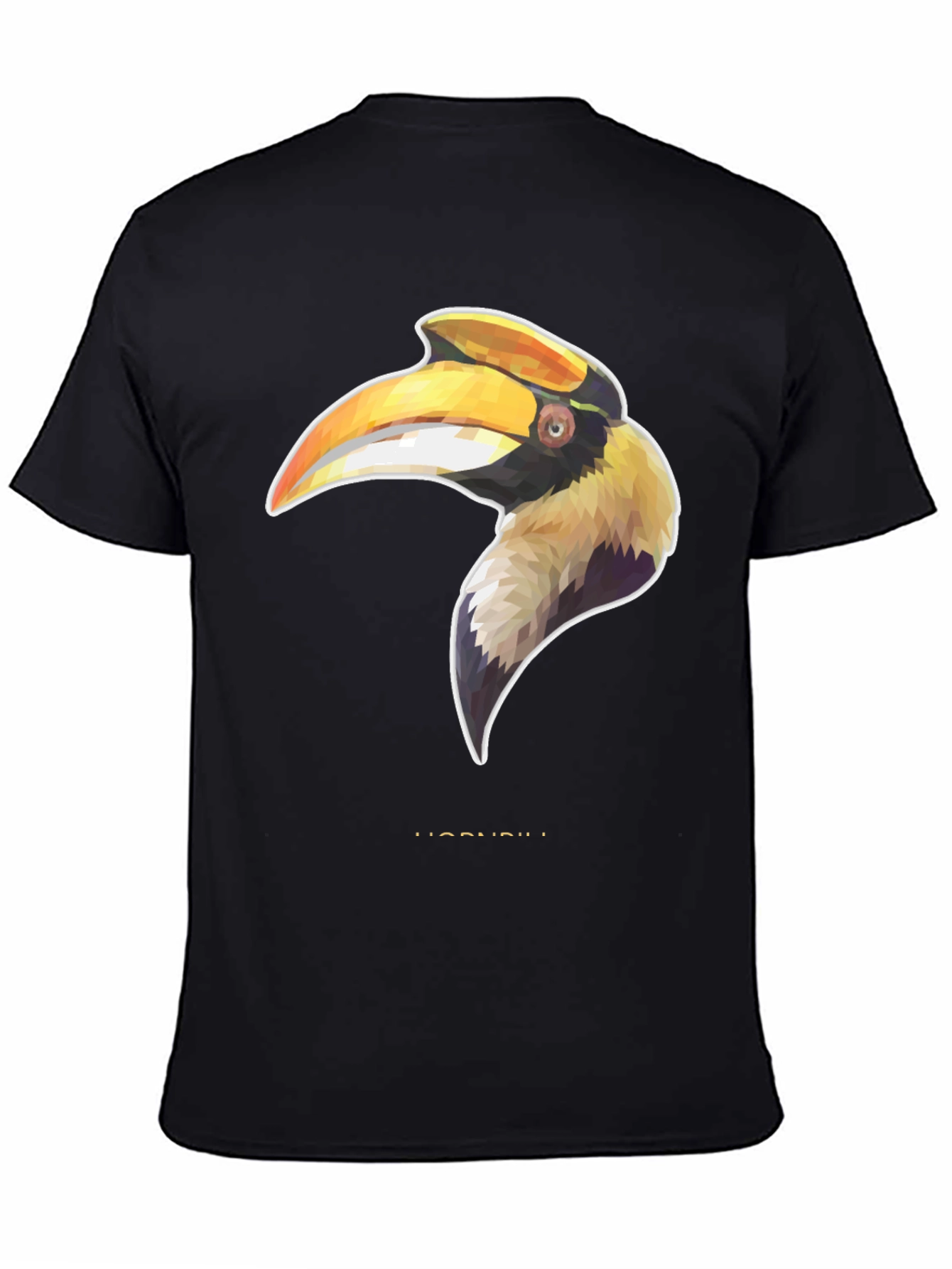Hornbill Graphic Print Black T-Shirt