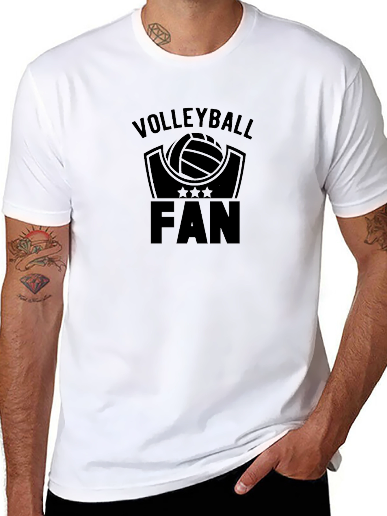 Volleyball Fan Black Graphic T-Shirt