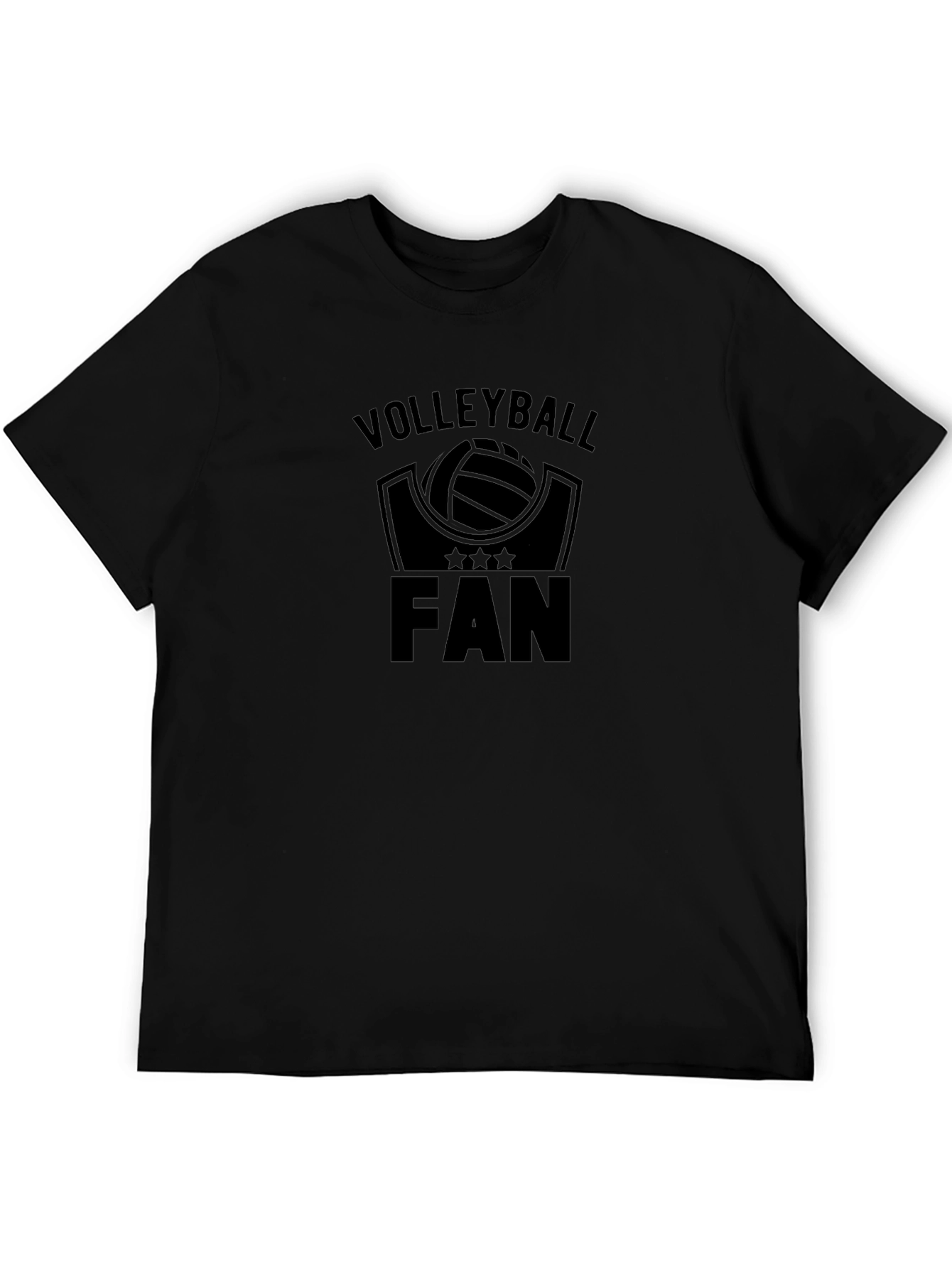 Volleyball Fan Black Graphic T-Shirt