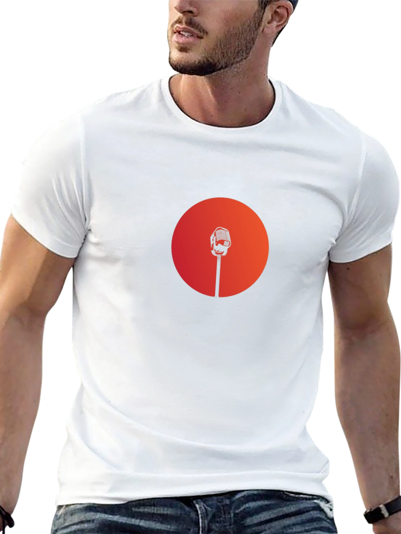Retro Microphone Graphic Tee - Classic Style