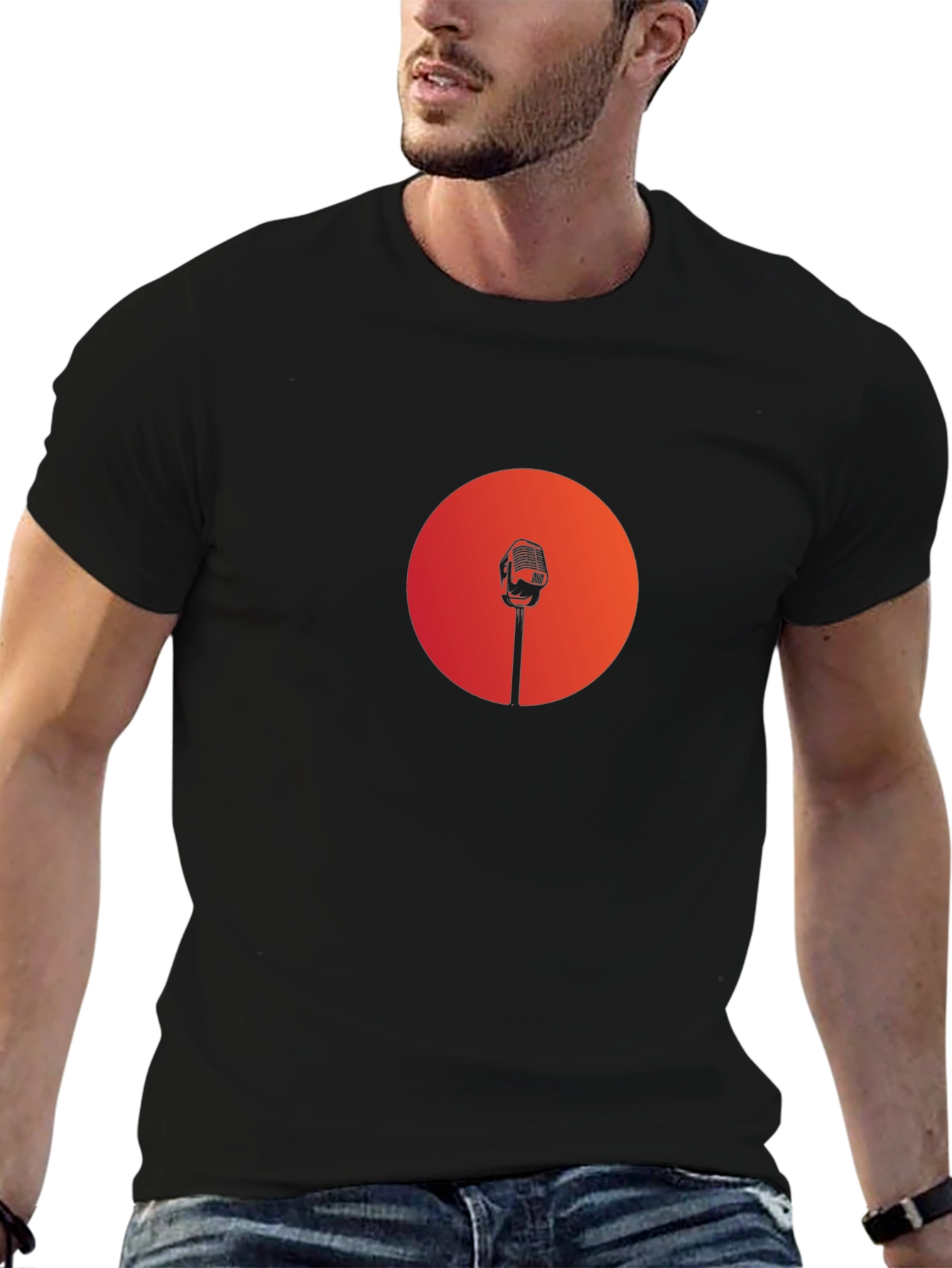 Retro Microphone Graphic Tee - Classic Style