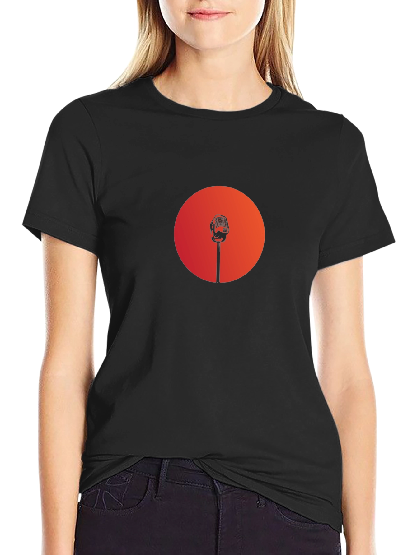 Retro Microphone Graphic Tee - Classic Style