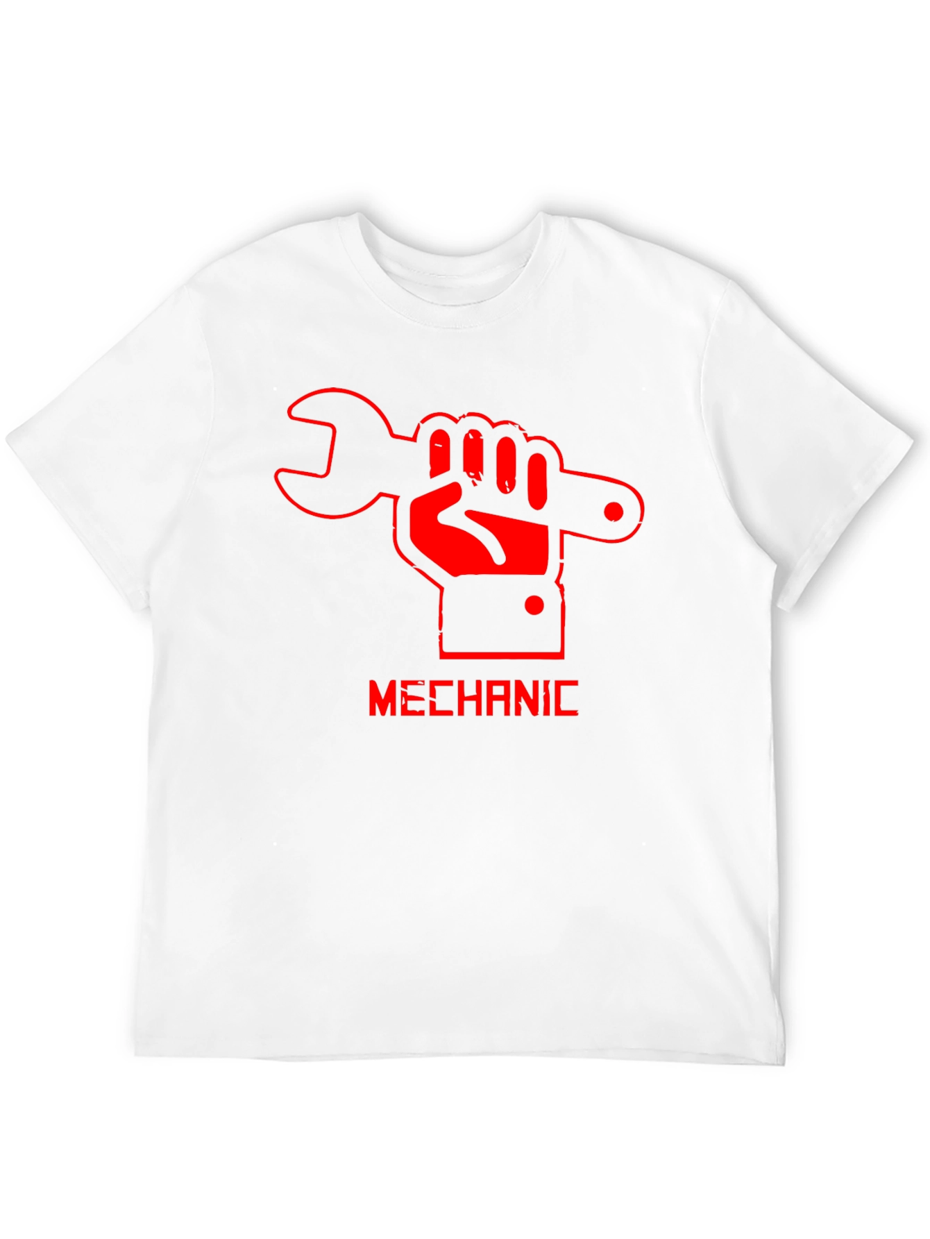 Mechanic Hand Wrench Graphic Black T-Shirt