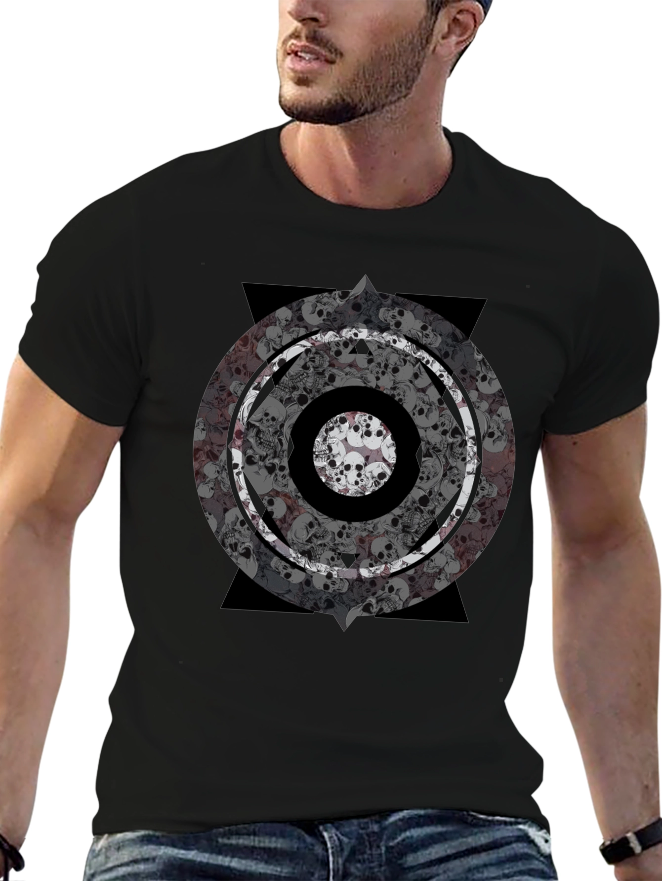 Skull Eye Graphic Tee - Bold Mens Black T-Shirt