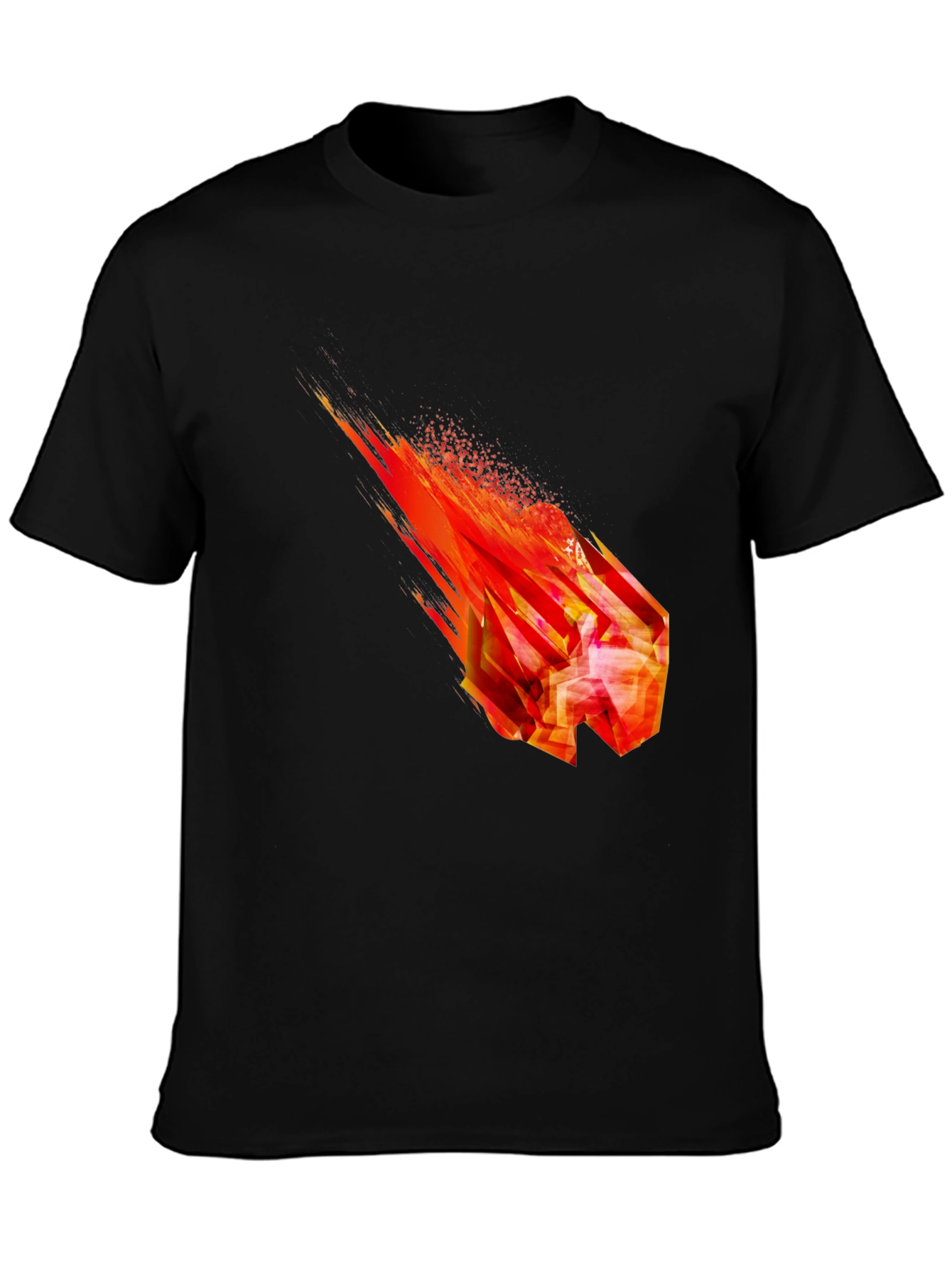 Fiery Crystal Graphic T-Shirt - Black
