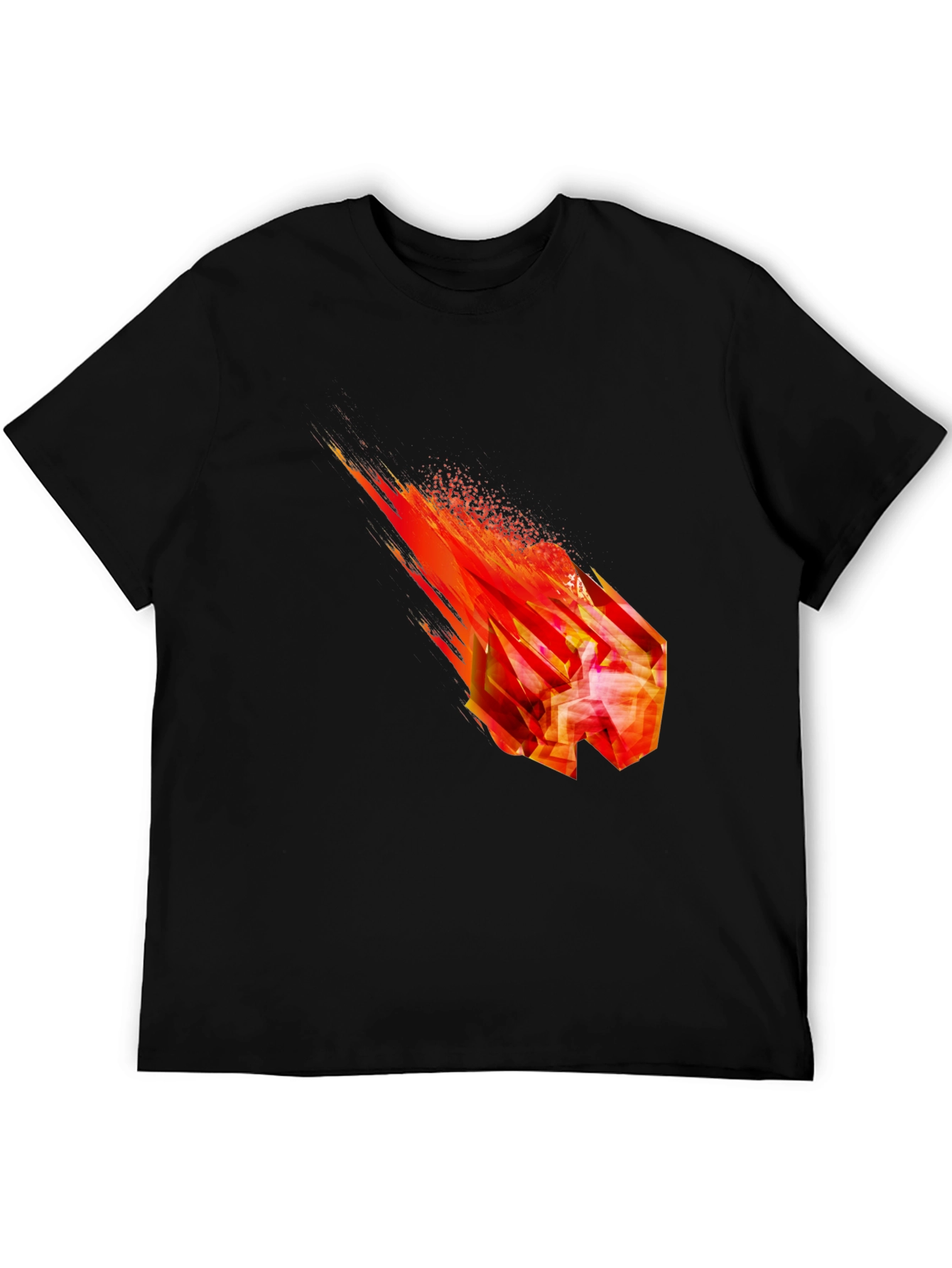 Fiery Crystal Graphic T-Shirt - Black