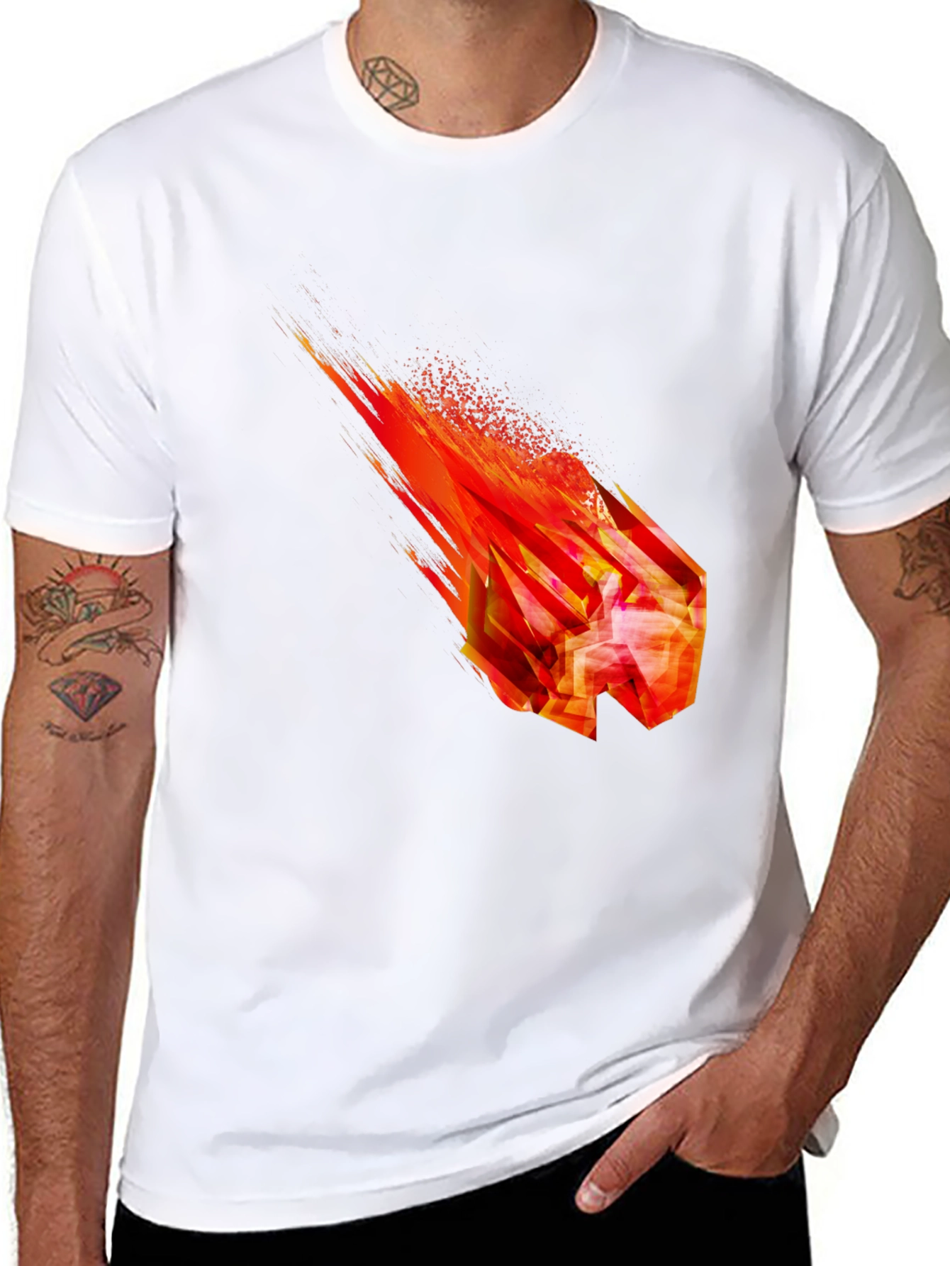 Fiery Crystal Graphic T-Shirt - Black