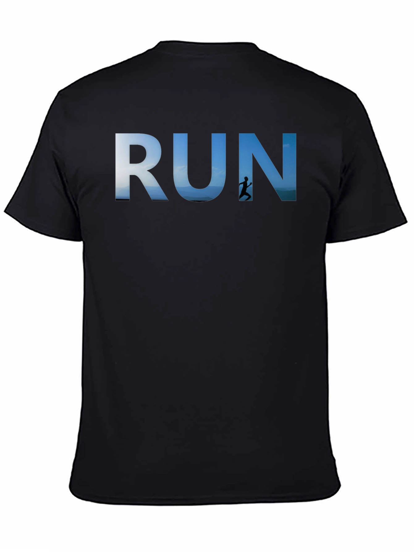 RUN Graphic Black T-Shirt for Active Lifestyle