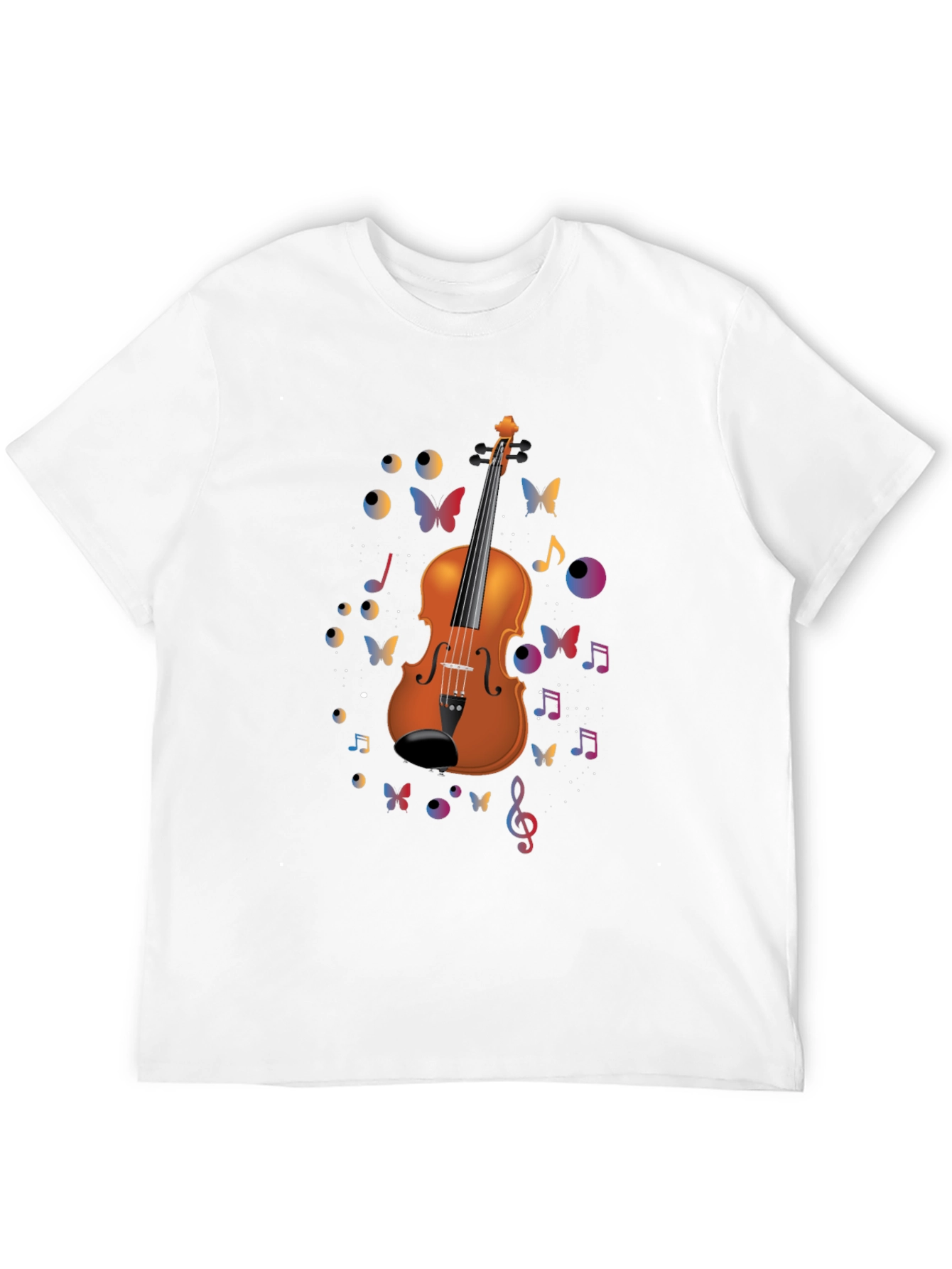 Violin Art Black T-Shirt - Musical Butterflies