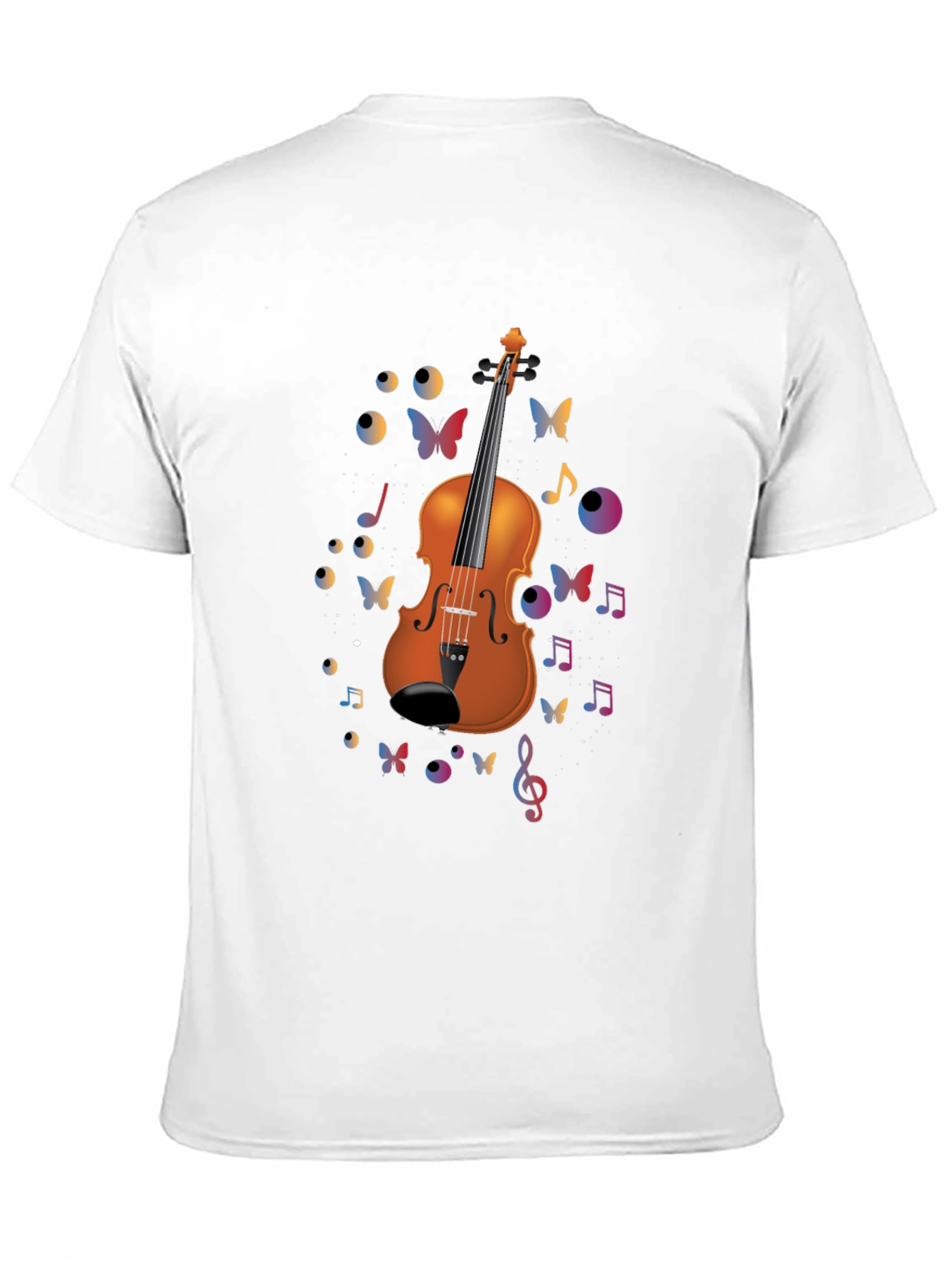 Violin Art Black T-Shirt - Musical Butterflies