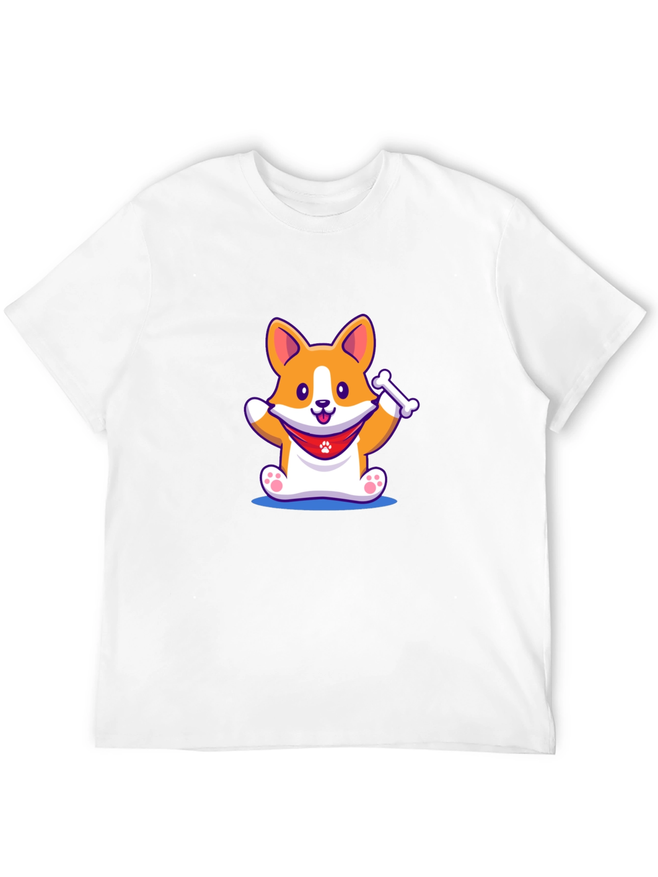 Cute Corgi Dog Black T-Shirt