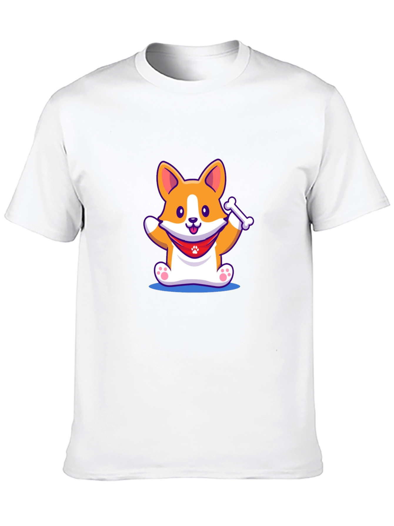 Cute Corgi Dog Black T-Shirt