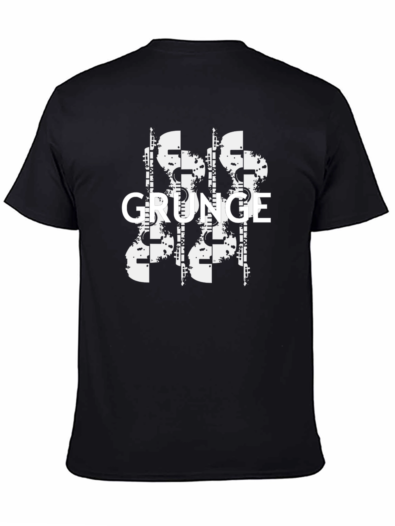 Grunge Graphic Print Black T-Shirt