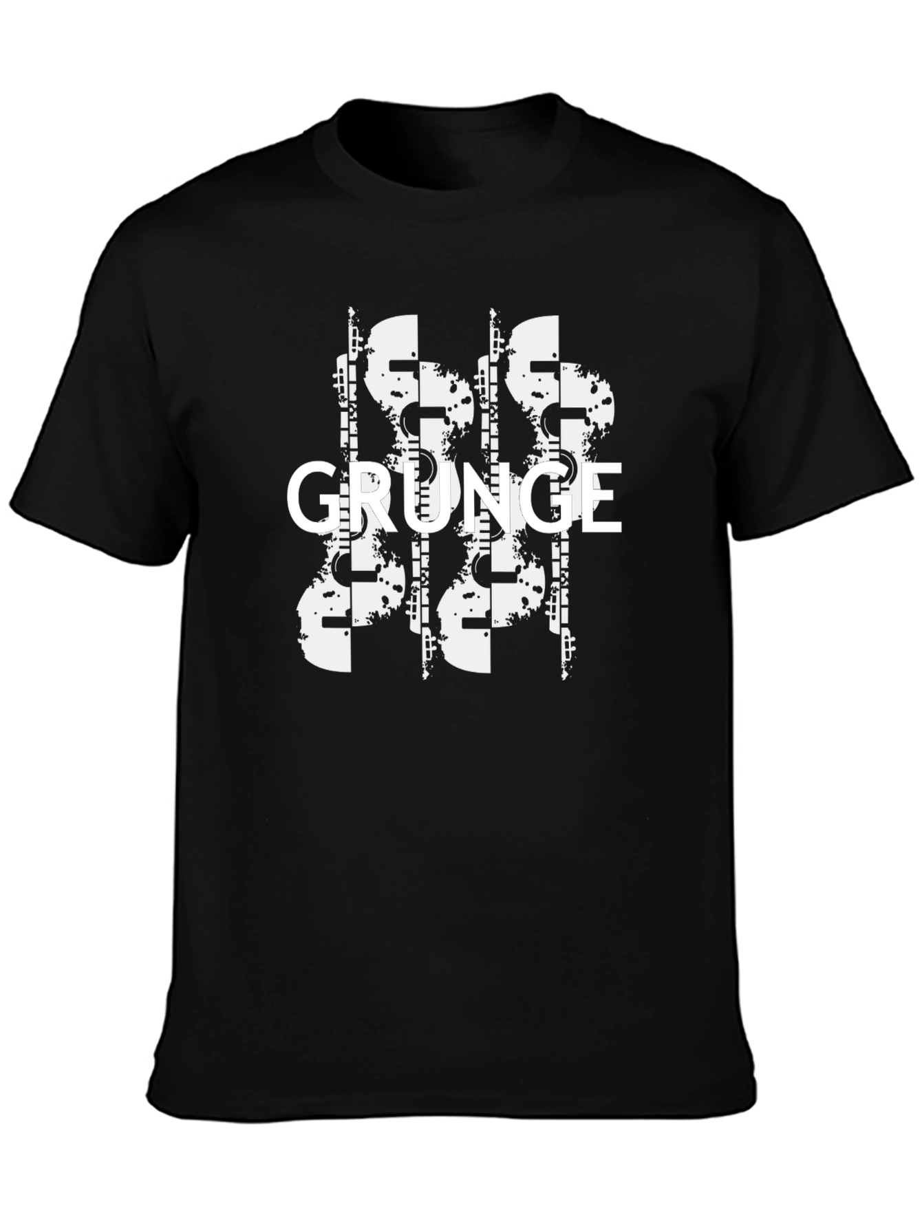 Grunge Graphic Print Black T-Shirt