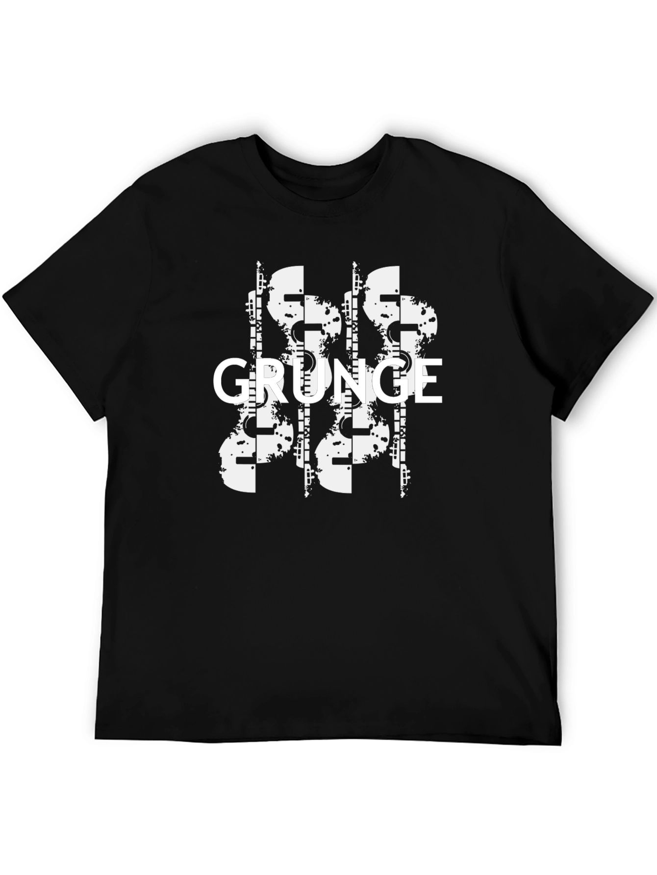 Grunge Graphic Print Black T-Shirt