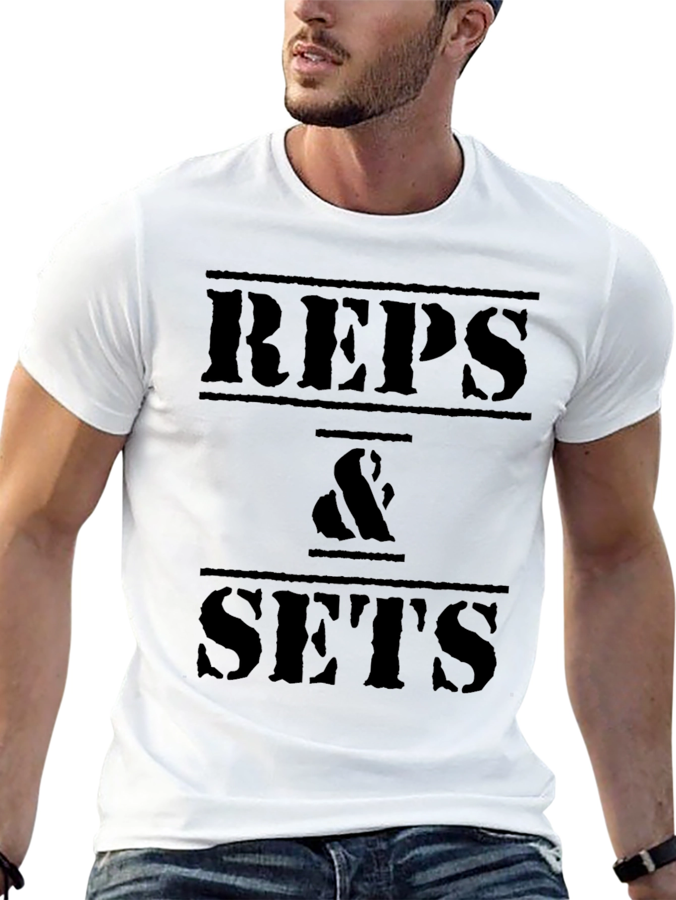Reps & Sets Black Graphic T-Shirt