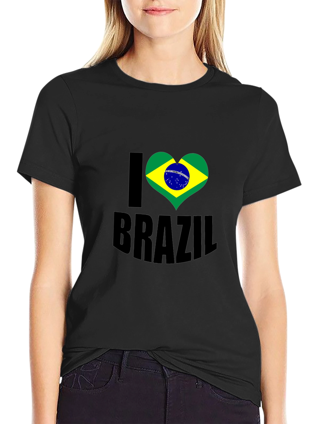 I Heart Brazil Graphic T-Shirt - Mens Black Tee