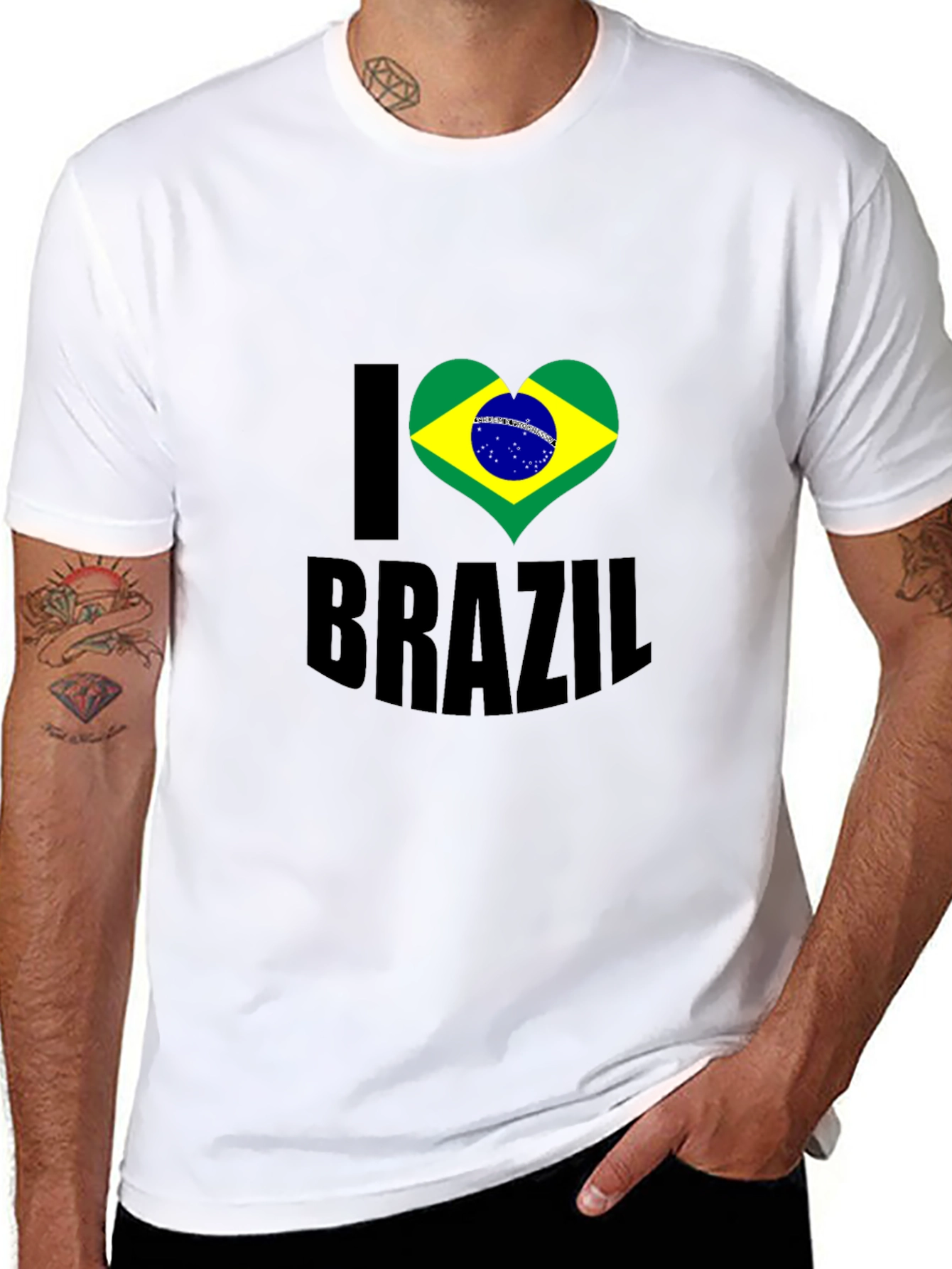 I Heart Brazil Graphic T-Shirt - Mens Black Tee